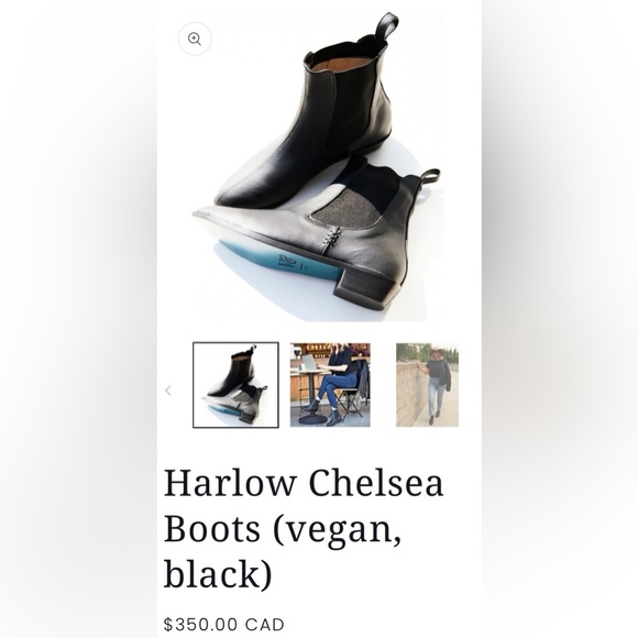 New Never Worn Voes&Company Harlow Chelsea Boots (vegan, black) size US 7/ EU 38 - Picture 6 of 7